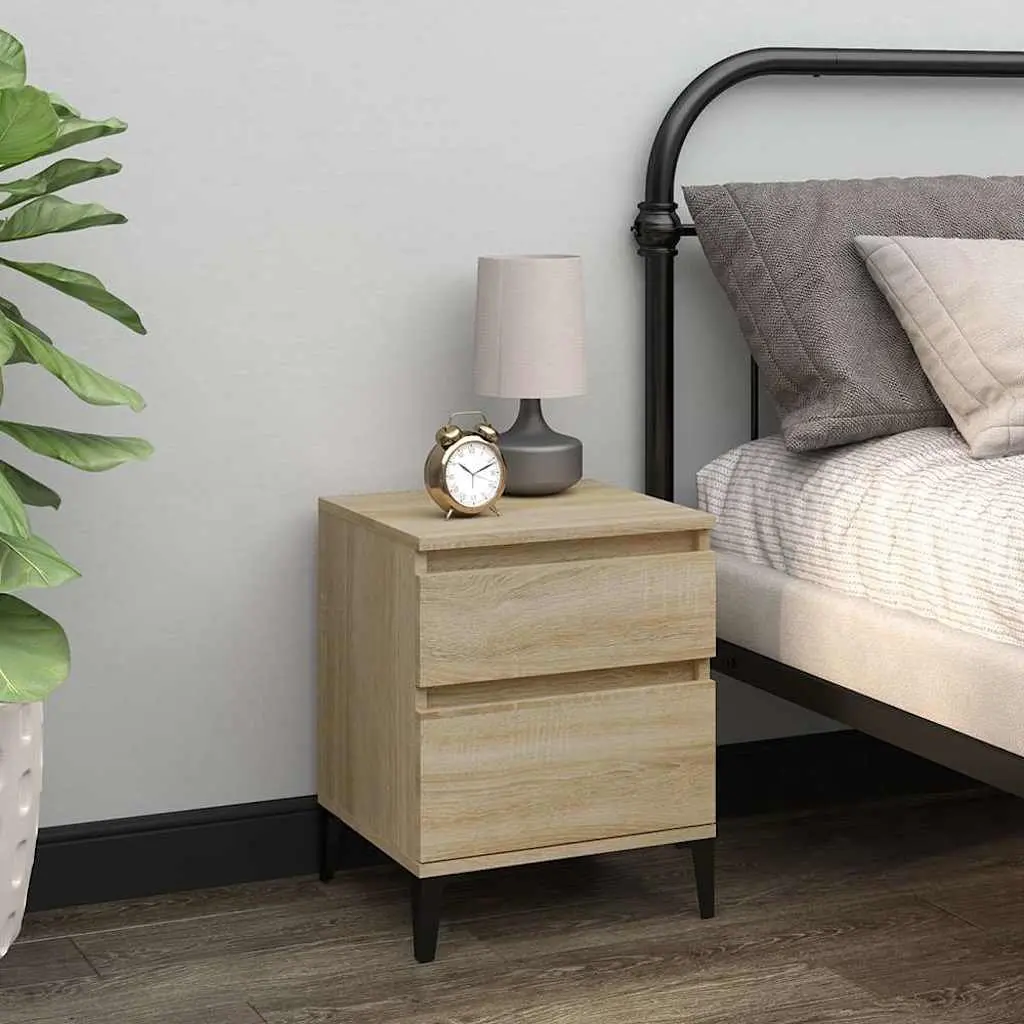 Bedside Tables Brown 40x35x50cm Storage Cabinets Set of 2