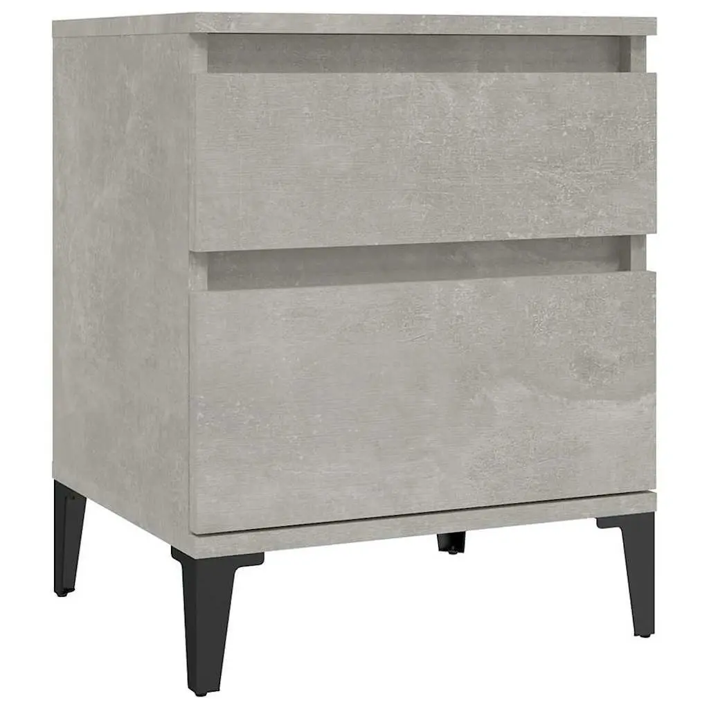 Bedside Cabinets Grey 2 Piece Storage Furniture Nightstand Organiser Units