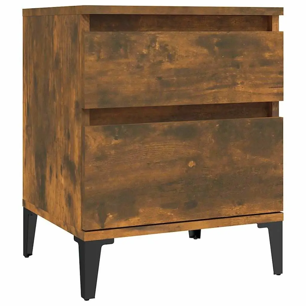 Bedside Table Brown 40x35x50cm Engineered Wood Storage Cabinet Pair