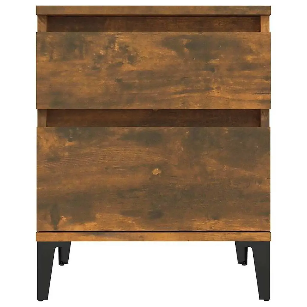 Bedside Table Brown 40x35x50cm Engineered Wood Storage Cabinet Pair