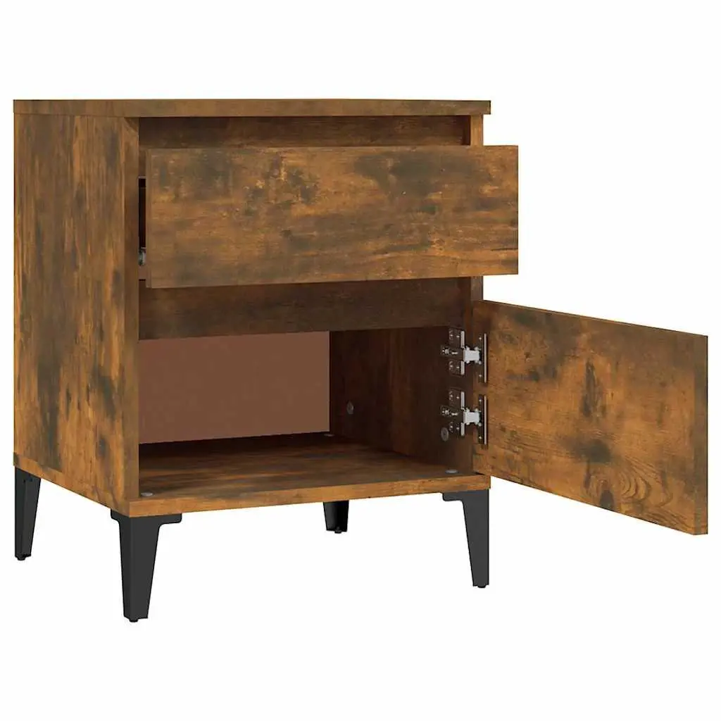 Bedside Table Brown 40x35x50cm Engineered Wood Storage Cabinet Pair