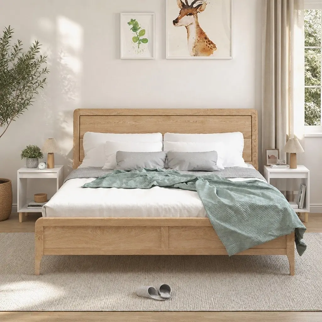 White Bedside Tables 2 Piece Set Engineered Wood 40x35x50 cm Storage Cabinets