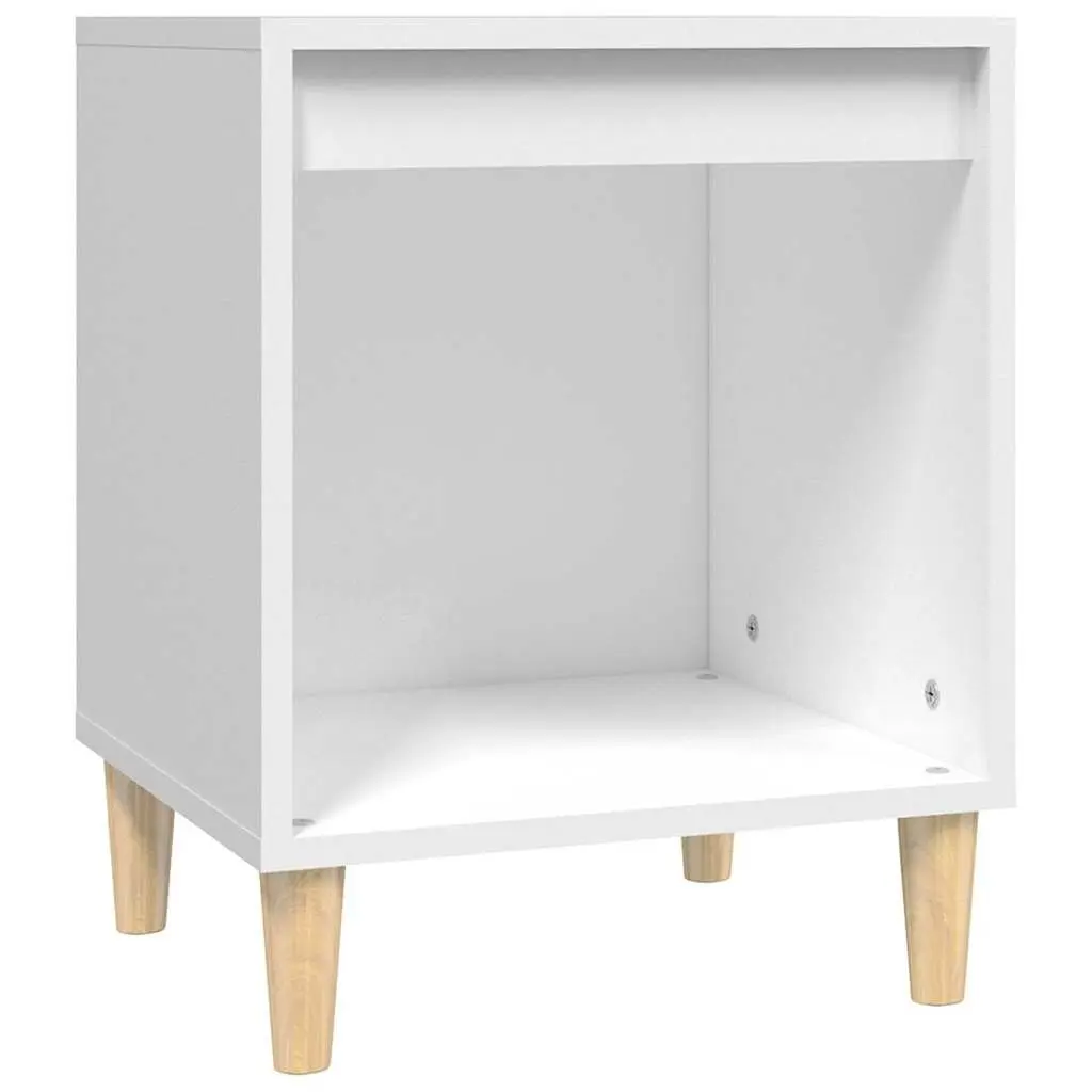 White Bedside Tables 2 Piece Set Engineered Wood 40x35x50 cm Storage Cabinets