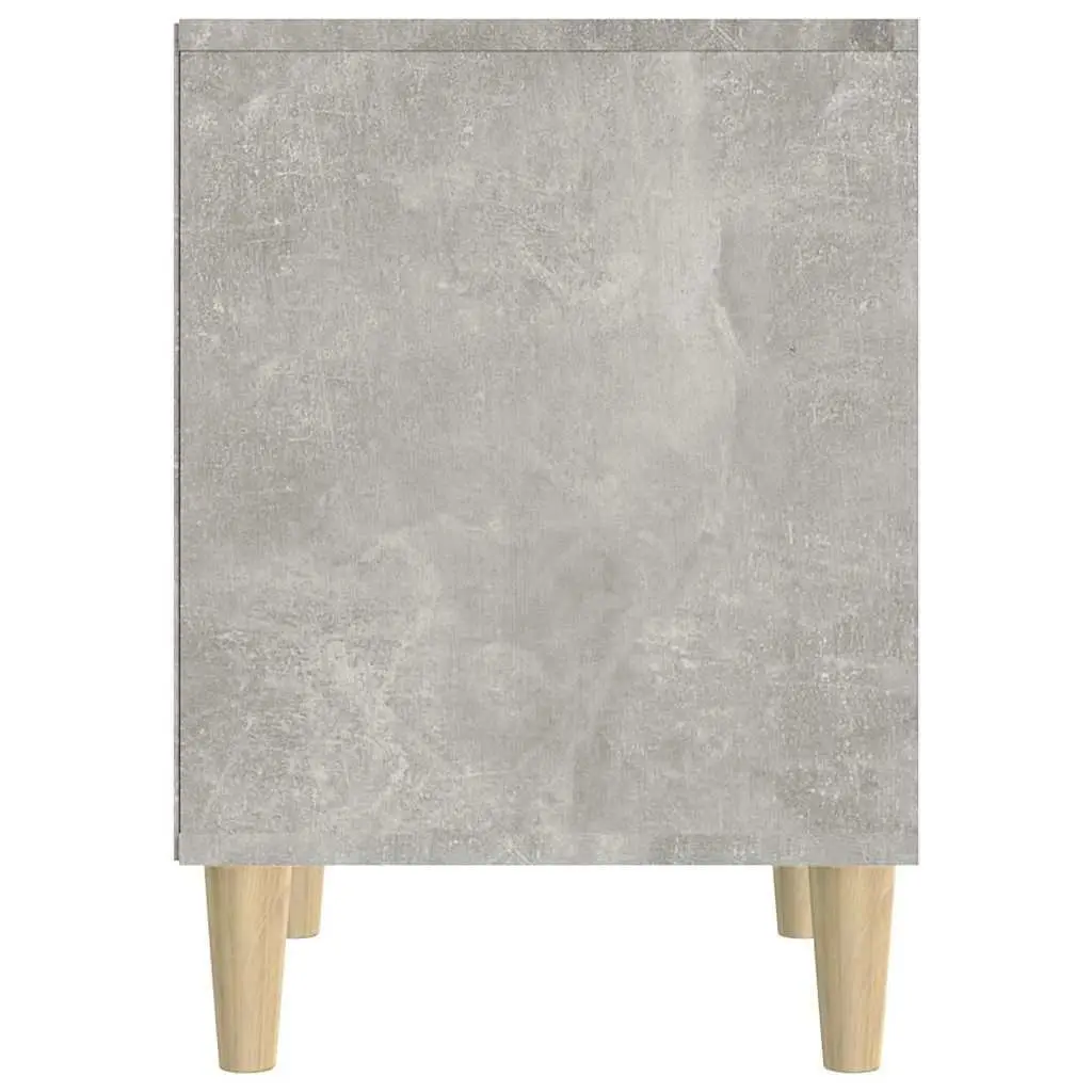 Bedside Table Grey Engineered Wood Storage Bedroom Furniture