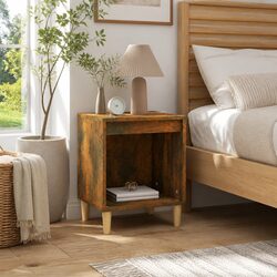 Bedside Cabinet Brown Wood Bedroom Side Table Storage Nightstand 40x35x50cm