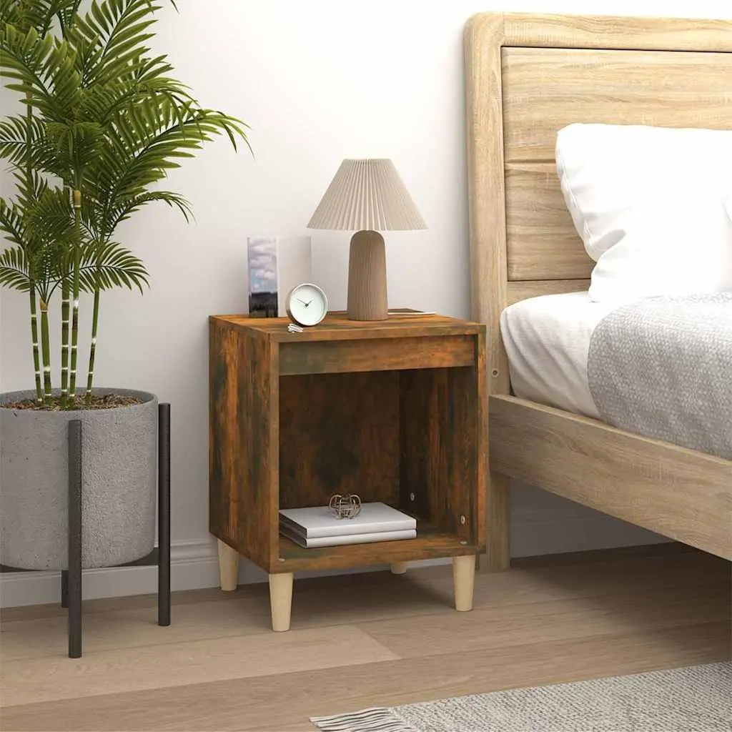 Bedside Cabinets Brown Engineered Wood Storage Nightstands 40x35x50 cm 2 Piece