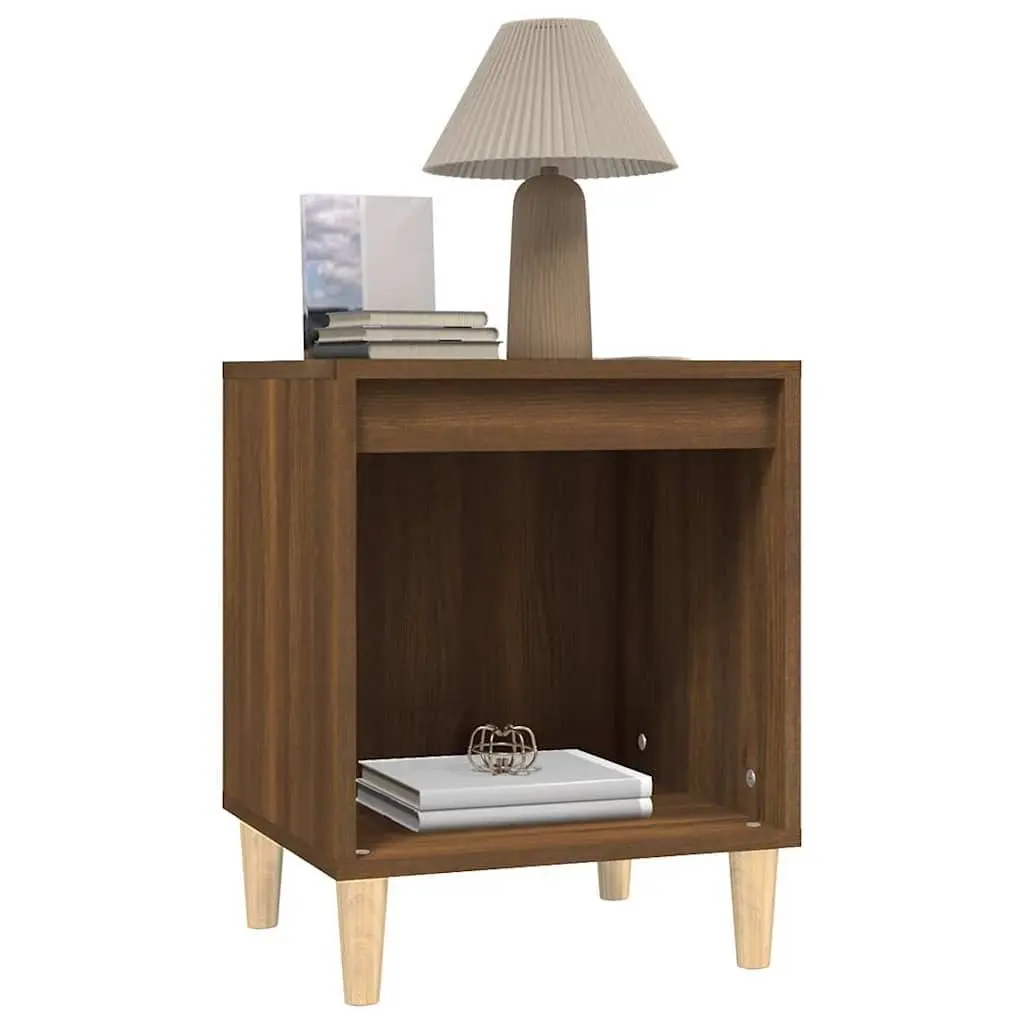 Bedside Tables Brown Oak 2 Piece Storage Nightstand Bedroom Furniture