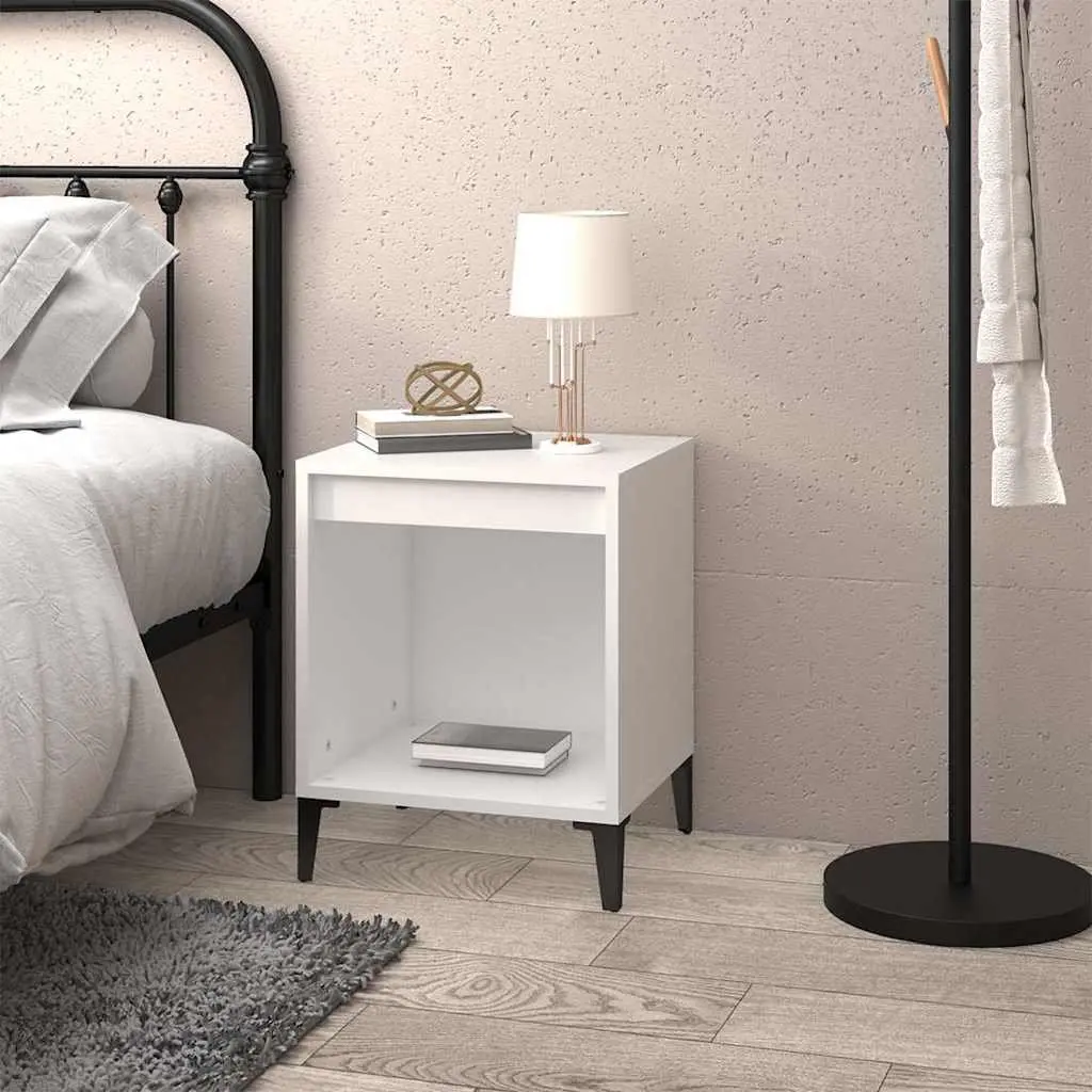 Bedside Table White 40x35x50 cm Sturdy Top Surface for Storage and Display