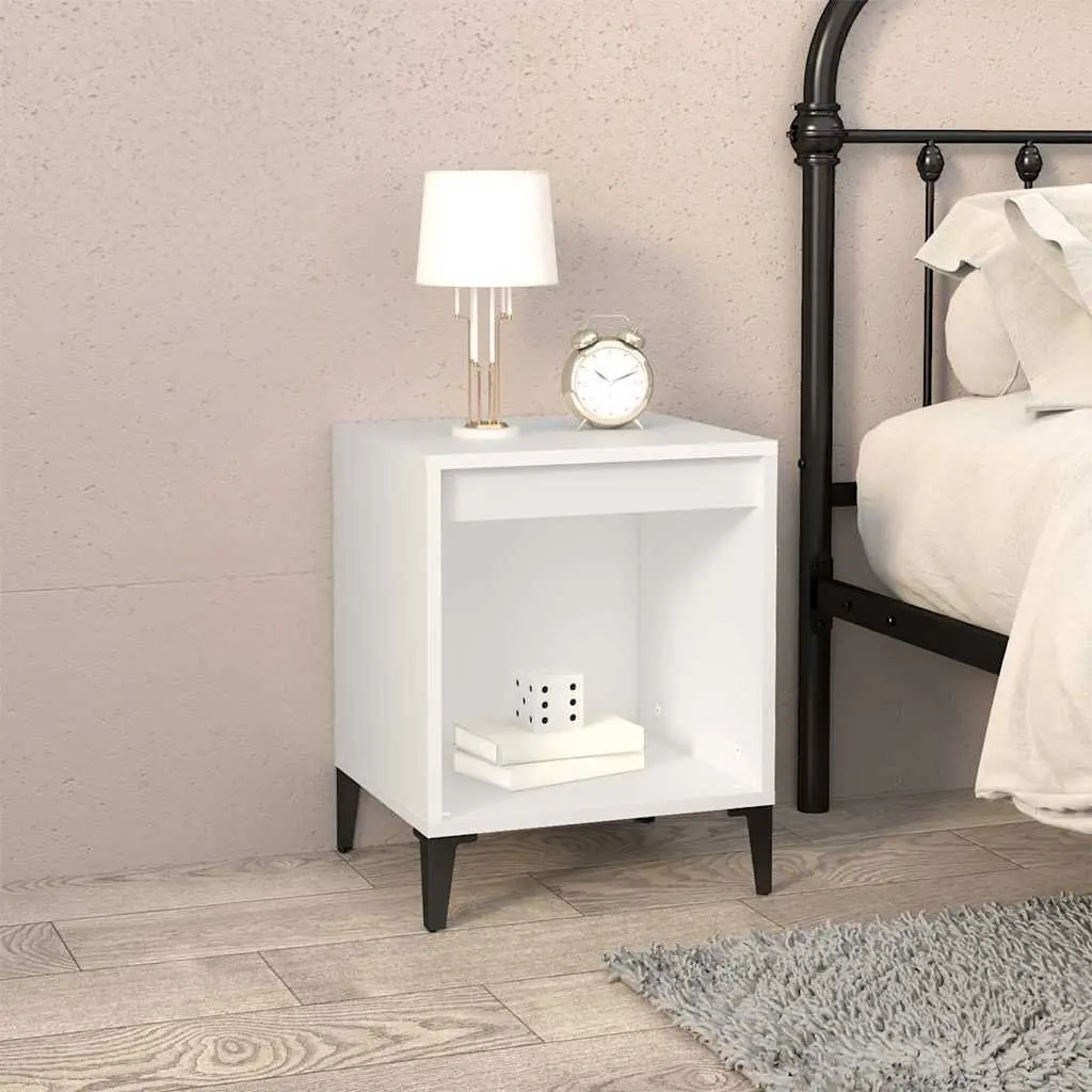 Bedside Tables White 2 Piece Nightstand Cabinet Storage Bedroom Furniture Set