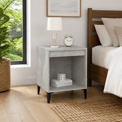 Bedside Cabinet Grey Side Table Nightstand Storage Organiser Bedroom Furniture