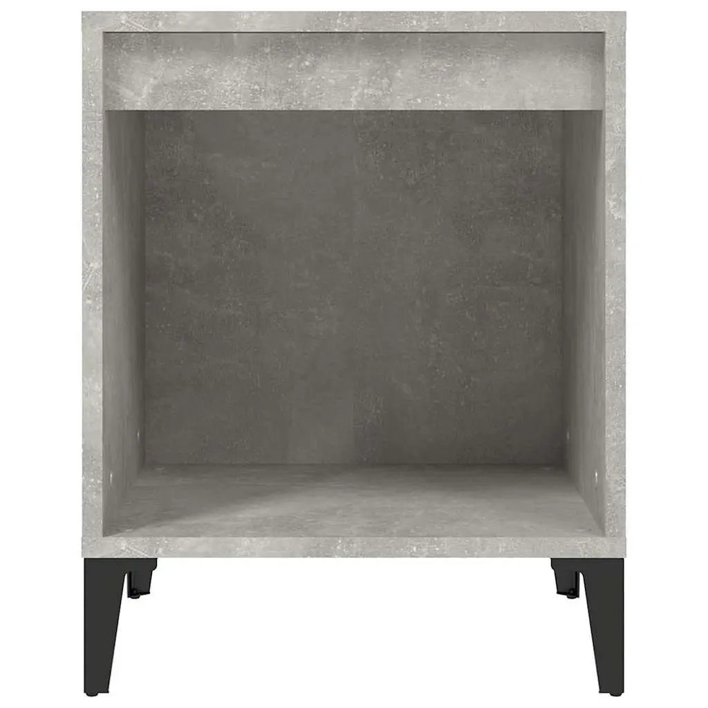 Bedside Cabinet Grey Engineered Wood Storage Organiser 40W x 35D x 50H cm