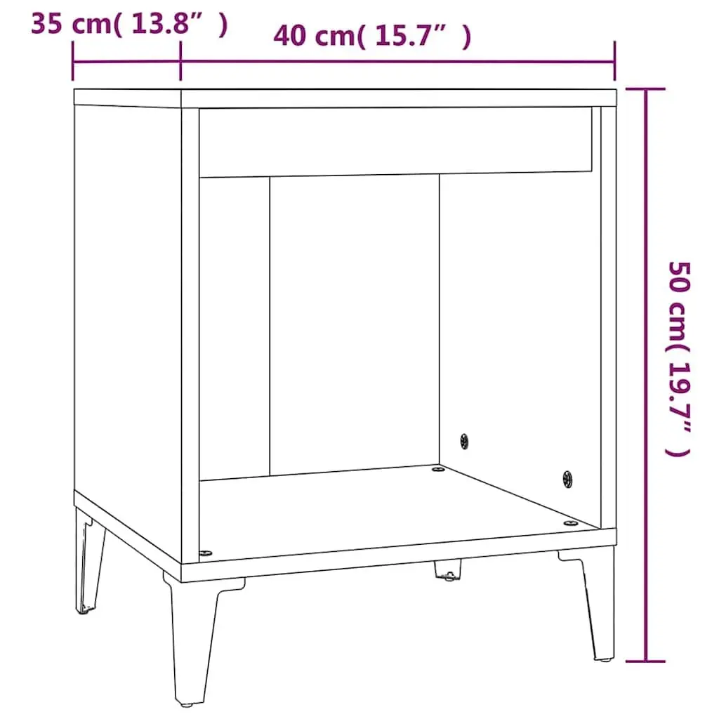 Bedside Cabinets Grey 40 x 35 x 50 cm Storage Nightstands