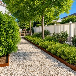 Easy Lawn Edging Installation - 50 pcs 10x103 cm Corten Steel