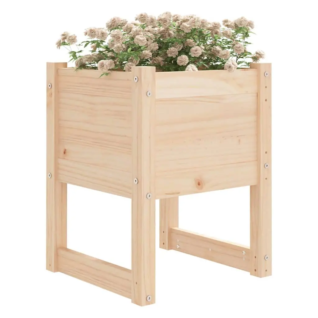 Solid Wood Planter Brown 40x40x52.5 cm Sturdy Wooden Frame for Garden Balcony Patio