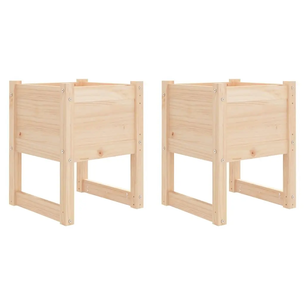 Wooden Planters Brown 40x40x52.5 cm Sturdy Frame for Garden Flower Pots