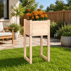 Wooden Planter Box with Sturdy Construction 40x40x81 cm