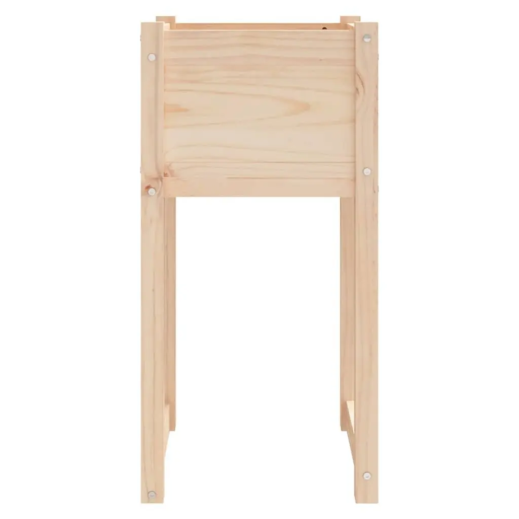 Wooden Garden Planters Brown 40x40x81 cm Solid Pine Flower Box Raised Bed 2 Piece