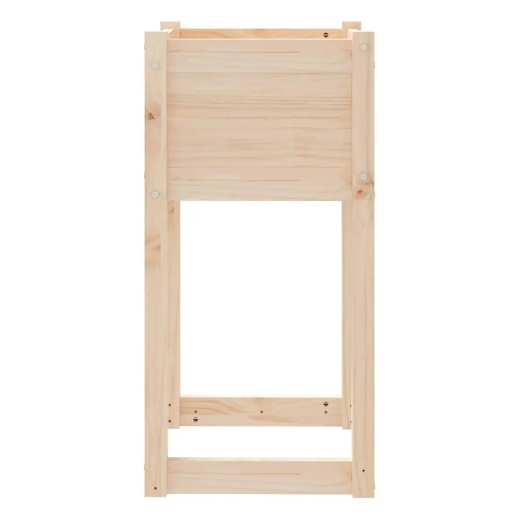 Wooden Garden Planters Brown 40x40x81 cm Solid Pine Flower Box Raised Bed 2 Piece
