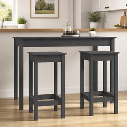 Bar Stools 2 pcs Grey 40x40x78 cm Wooden Kitchen Dining Room Chairs No Backrest