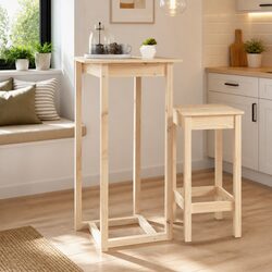Bar Table 60x60x110 cm – Solid Wood with Sturdy Design