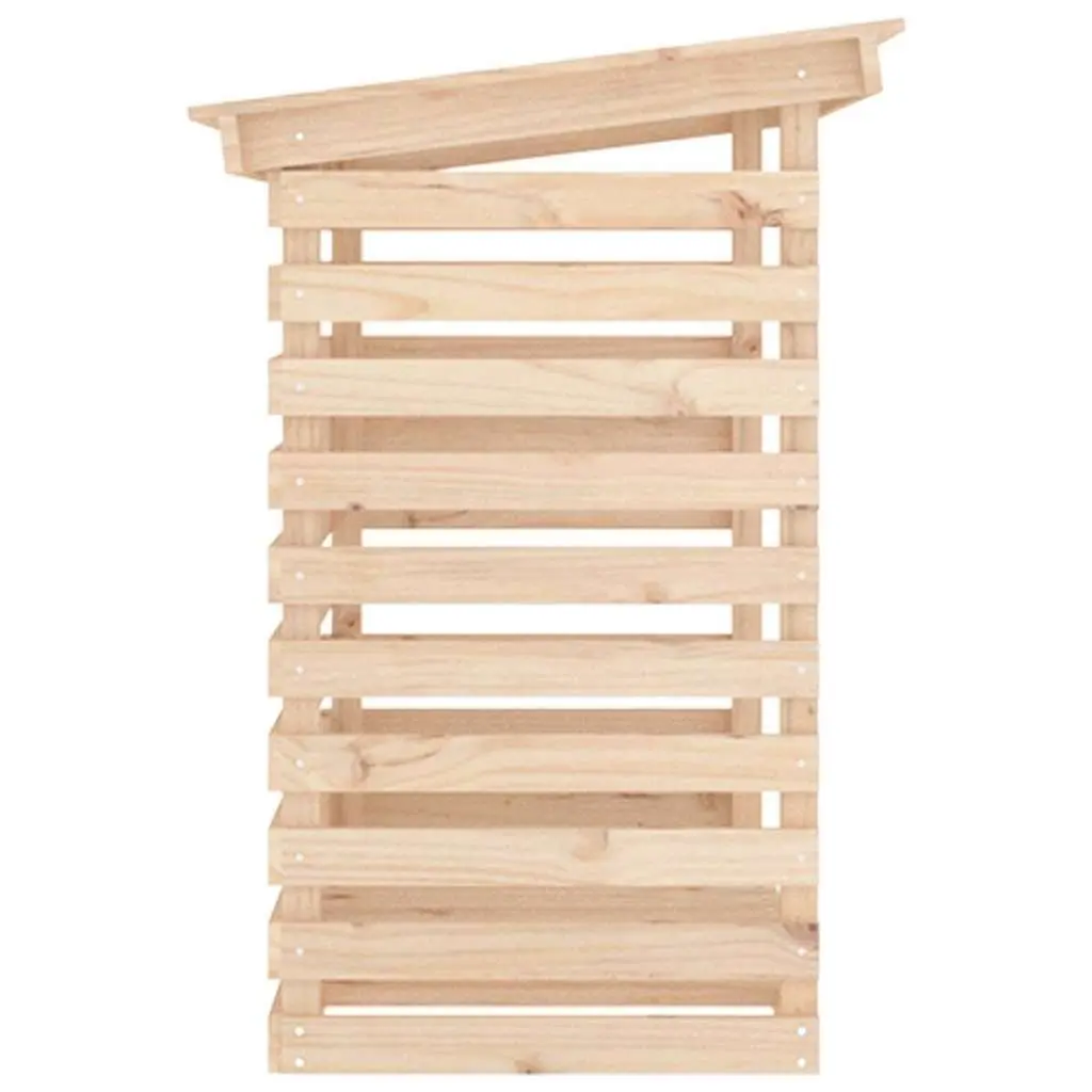 Firewood Rack Log Storage Holder Solid Pine Wood Natural 108x73x108cm