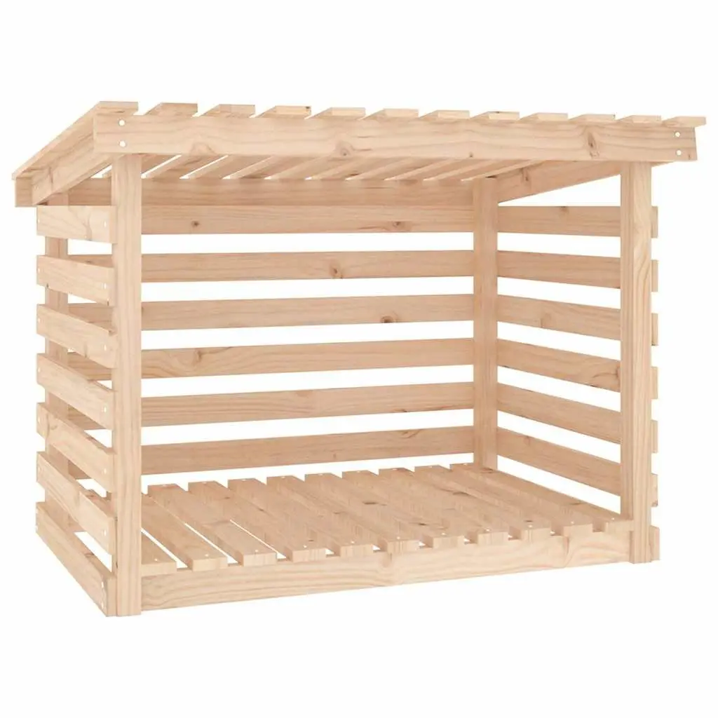 Firewood Rack Log Storage Holder Solid Wood Pine Natural 108x73x79cm