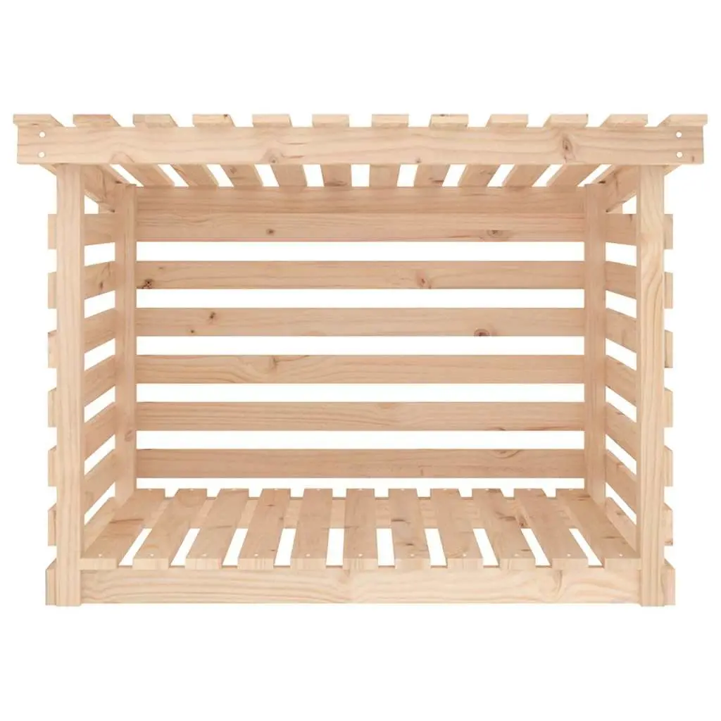Firewood Rack Log Storage Holder Solid Wood Pine Natural 108x73x79cm