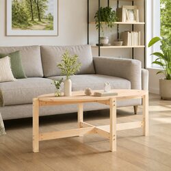Confidently Stylish Solid Pine Wood Coffee Table