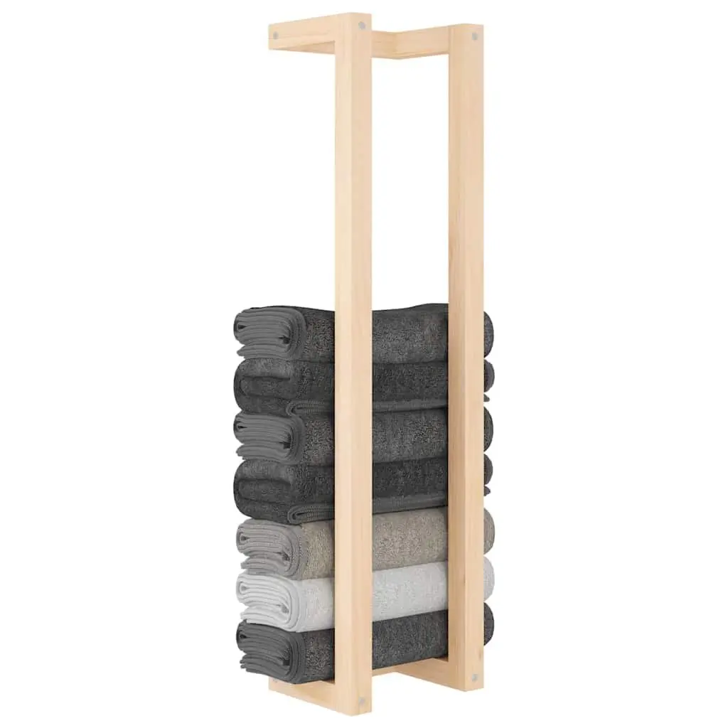 Towel Rack Wall-Mounted Brown Solid Wood 23x18x90cm Bathroom Storage Shelf