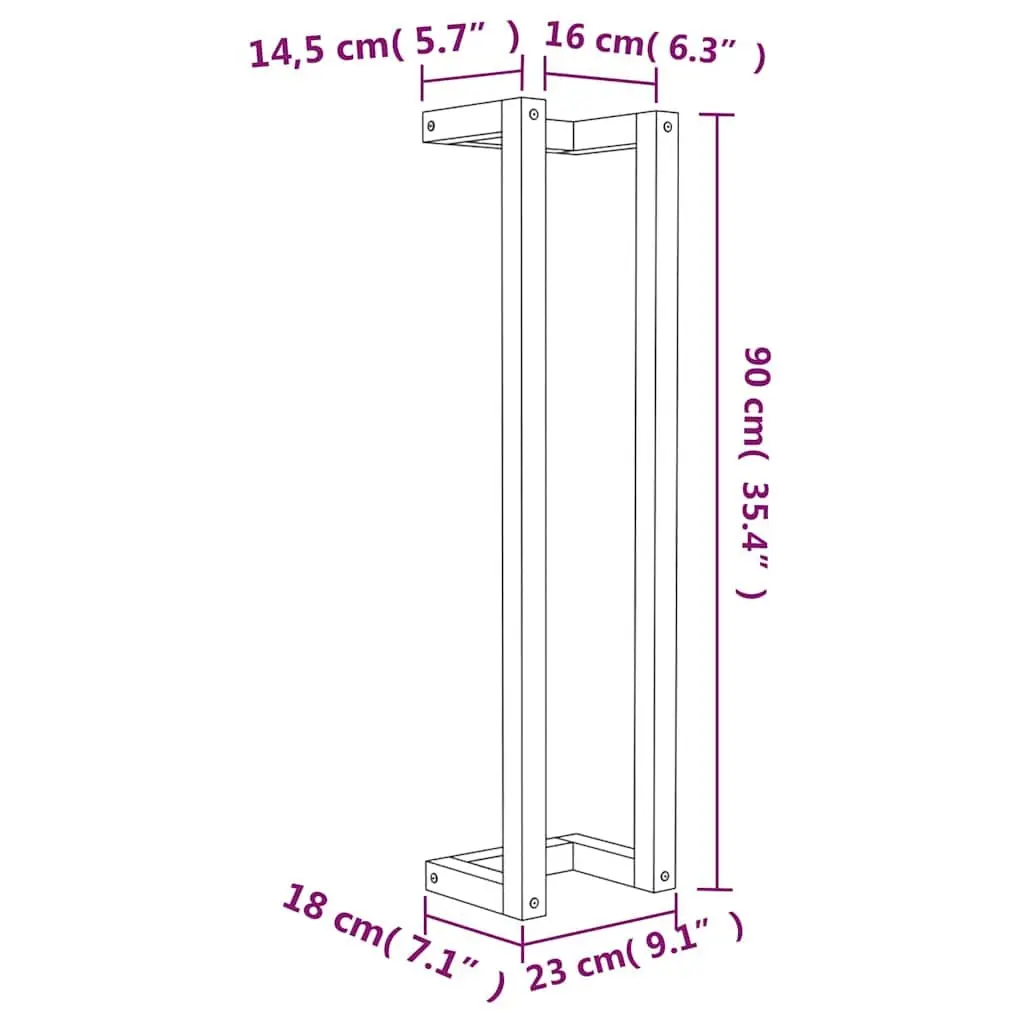 Towel Rack Wall-Mounted Brown Solid Wood 23x18x90cm Bathroom Storage Shelf