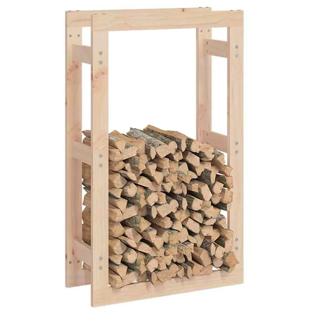 Firewood Rack Brown 60x25x100cm Solid Pine Wood Log Holder Storage Stand