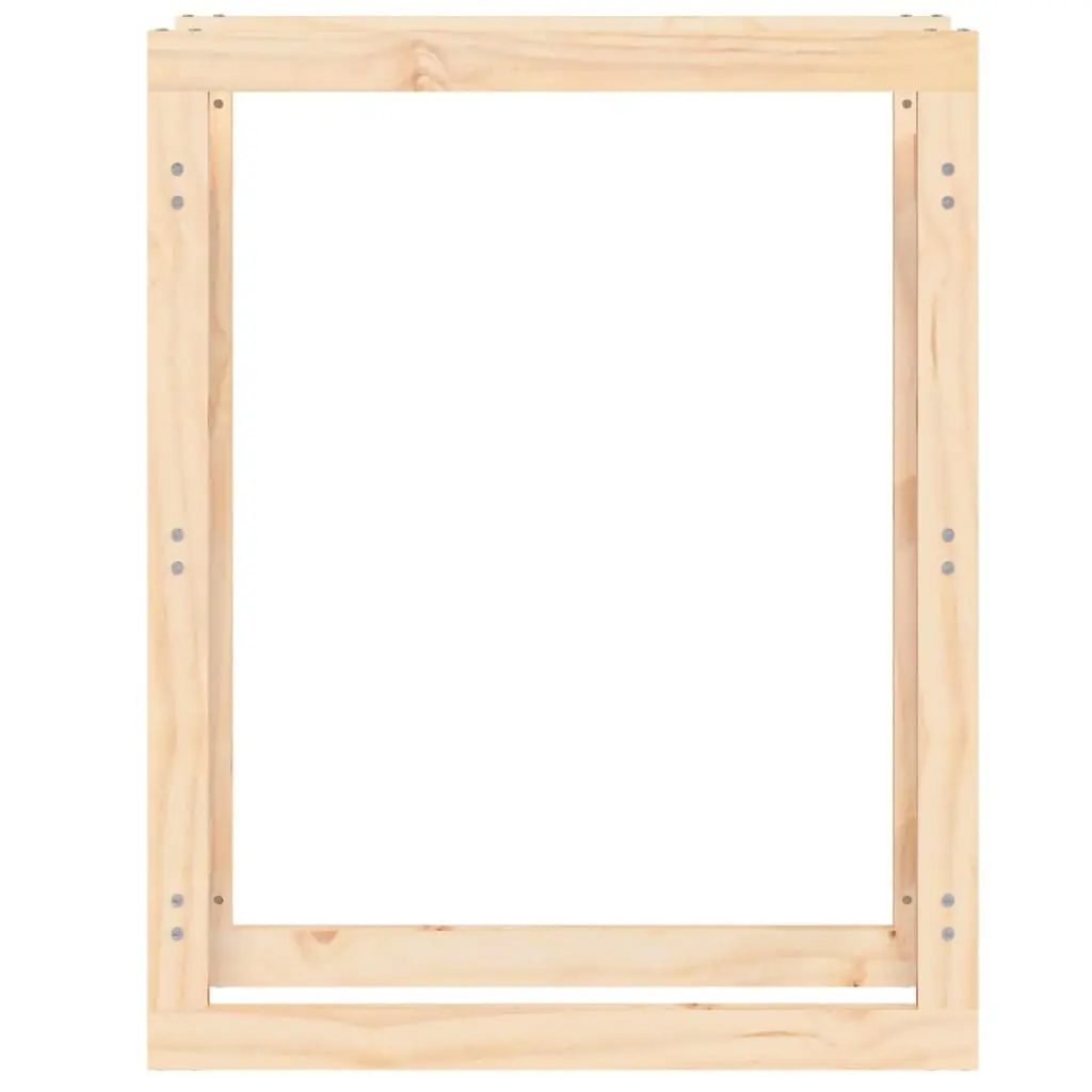 Firewood Rack Natural Solid Wood Pine Log Storage 80x25x100 cm Fireplace Wood Holder