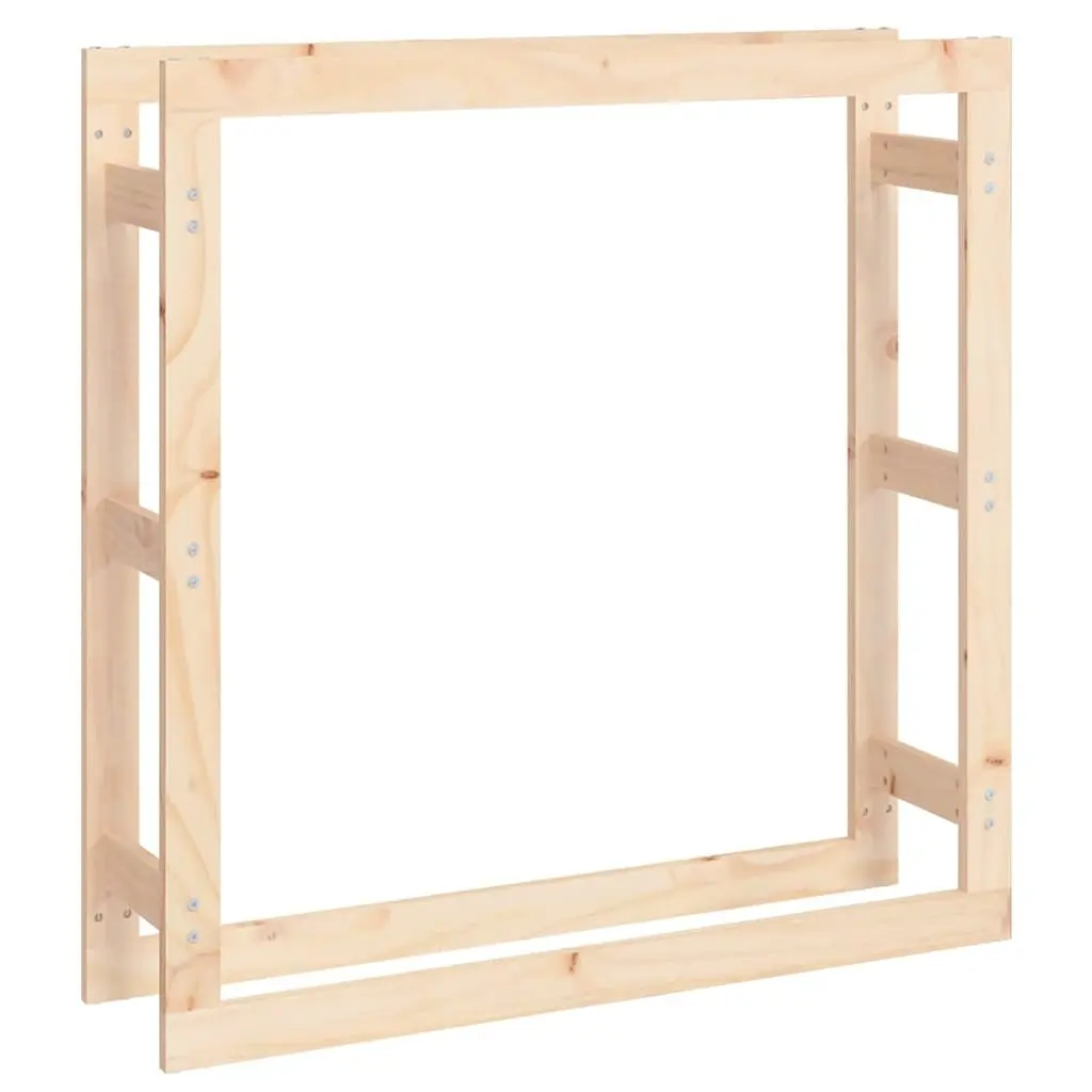 Firewood Rack Natural Solid Wood 100x25x100cm Log Storage Stand