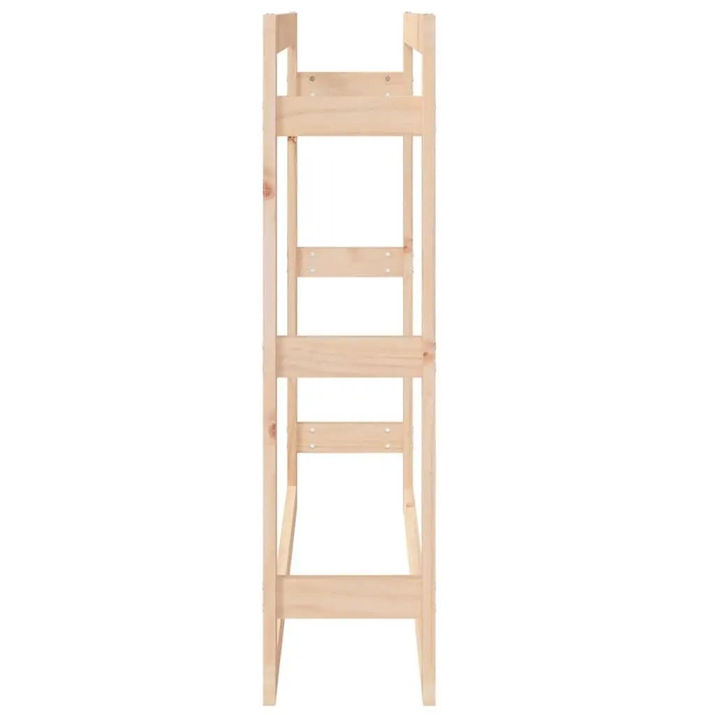 Firewood Rack Natural Solid Wood 100x25x100cm Log Storage Stand