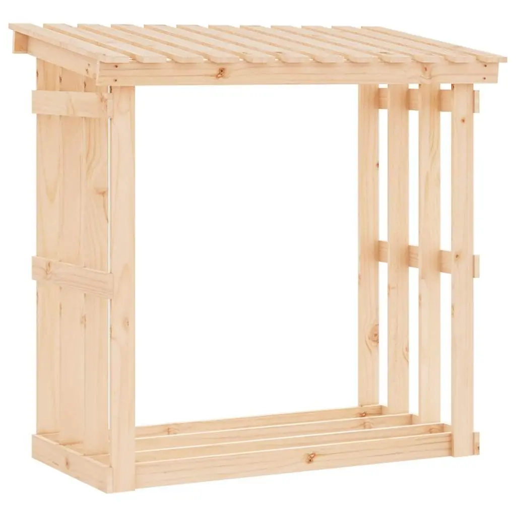 Firewood Rack Log Storage Holder Solid Pine Wood Fireplace Accessory