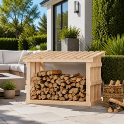 Organize Your Firewood with This Solid Pine Rack