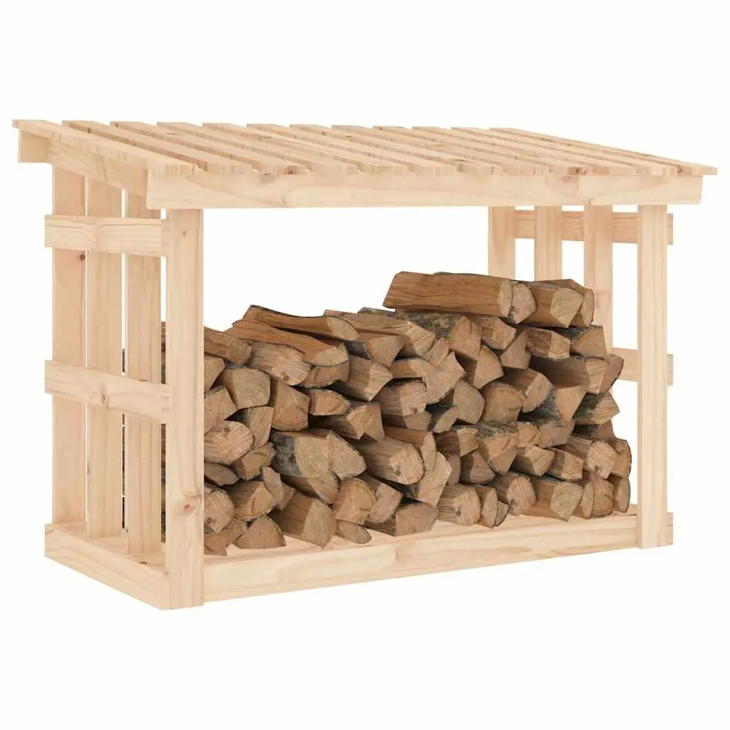 Firewood Rack Log Storage Solid Pine Wood Natural 108x64.5x77cm Holder