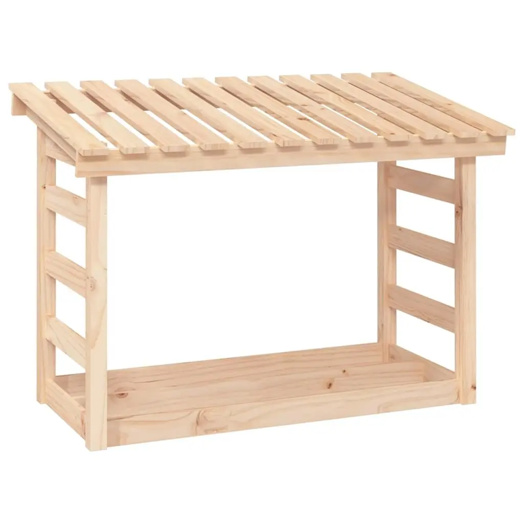 Firewood Rack Natural Solid Pine Wood 108x64.5x78 cm Elevated Log Storage