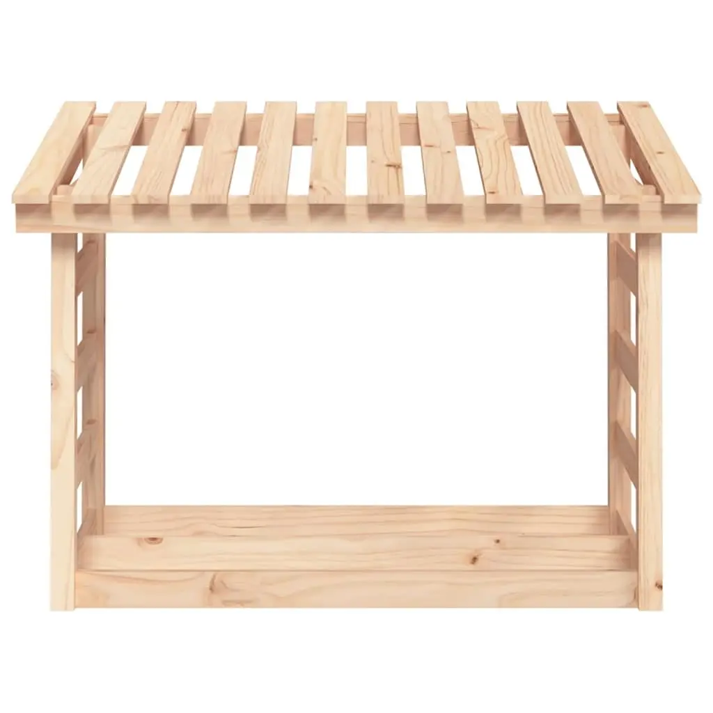 Firewood Rack Natural Solid Pine Wood 108x64.5x78 cm Elevated Log Storage