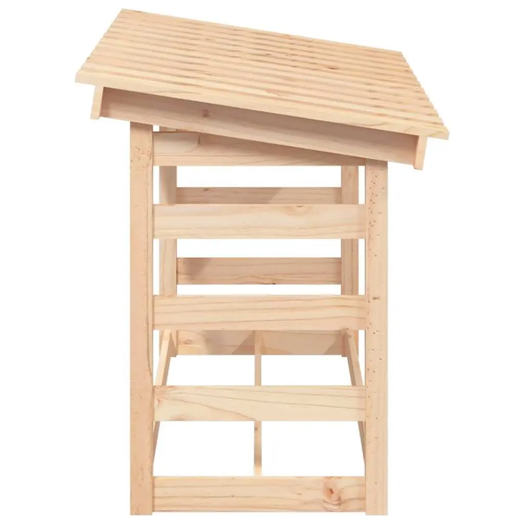 Firewood Rack Natural Solid Pine Wood 108x64.5x78 cm Elevated Log Storage