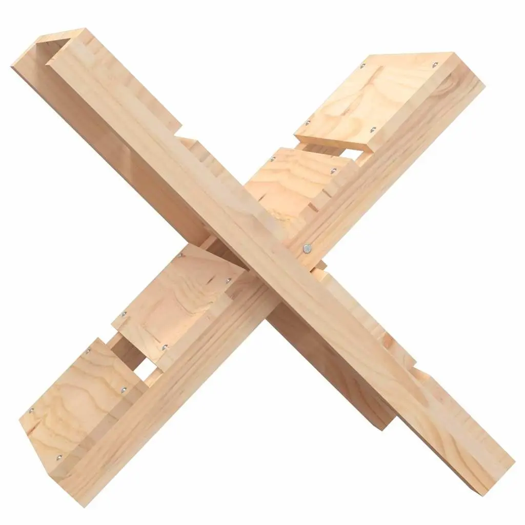 Solid Wood Log Holder Firewood Rack Storage Stand Natural Pine 47x39.5x48cm