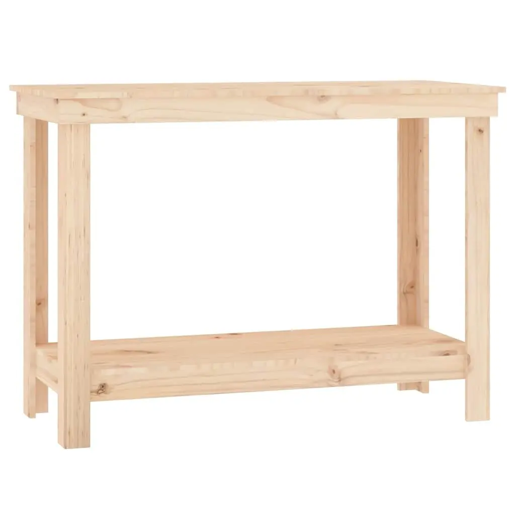 Work Bench Brown Solid Pine Wood 110 x 50 x 80 cm Sturdy Storage Table for Garage Workshop Tool Organiser