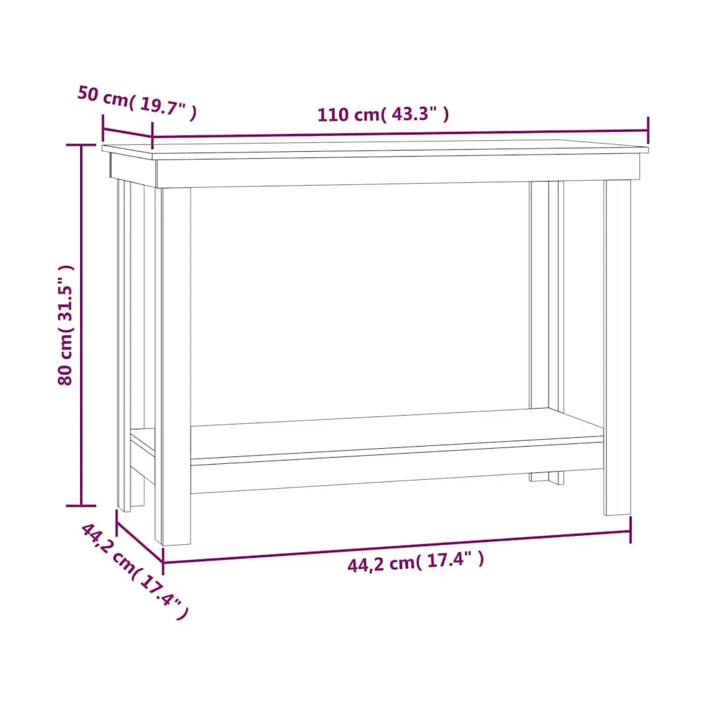 Work Bench Brown Solid Pine Wood 110 x 50 x 80 cm Sturdy Storage Table for Garage Workshop Tool Organiser