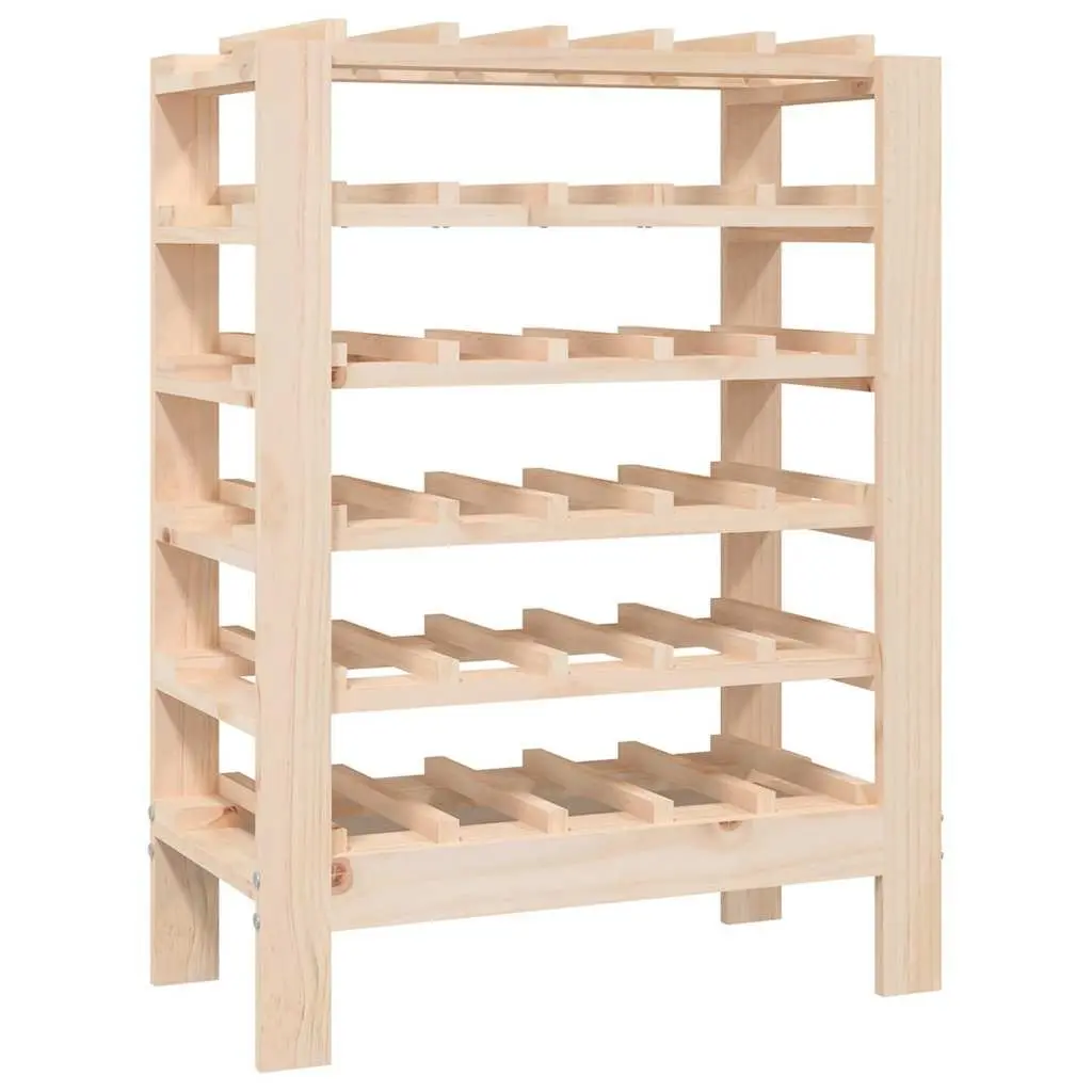 Wine Rack Storage Cabinet Brown 61.5x30x82 cm Solid Pine Wood Display Holder