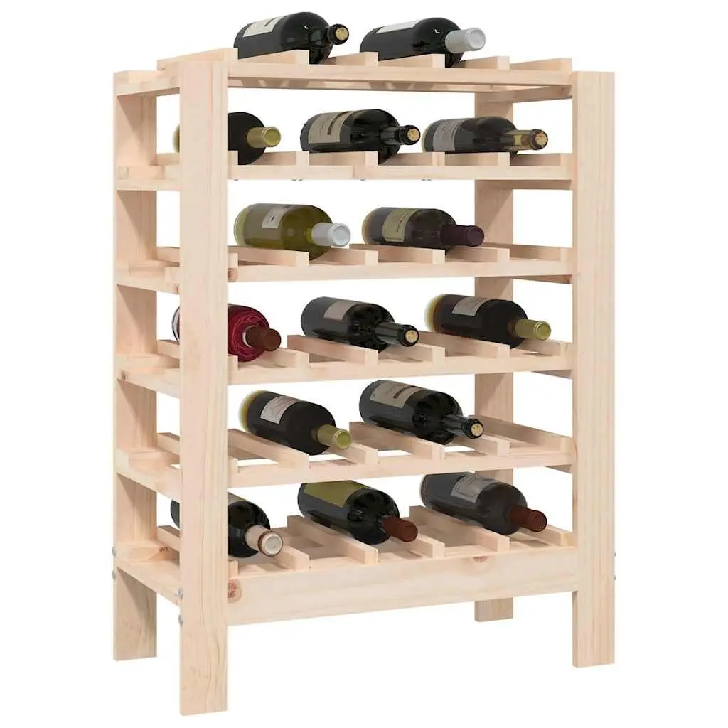 Wine Rack Storage Cabinet Brown 61.5x30x82 cm Solid Pine Wood Display Holder
