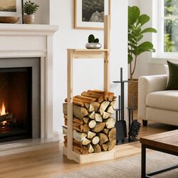 Wooden Log Holder for Your Firewood Needs 33.5x30x110 cm