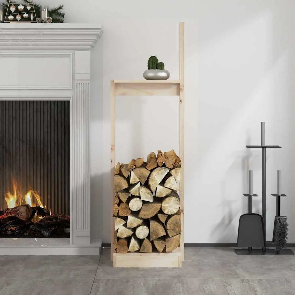 Log Holder Brown 33.5x30x110 cm Solid Pine Wood Indoor Firewood Rack Storage Stand