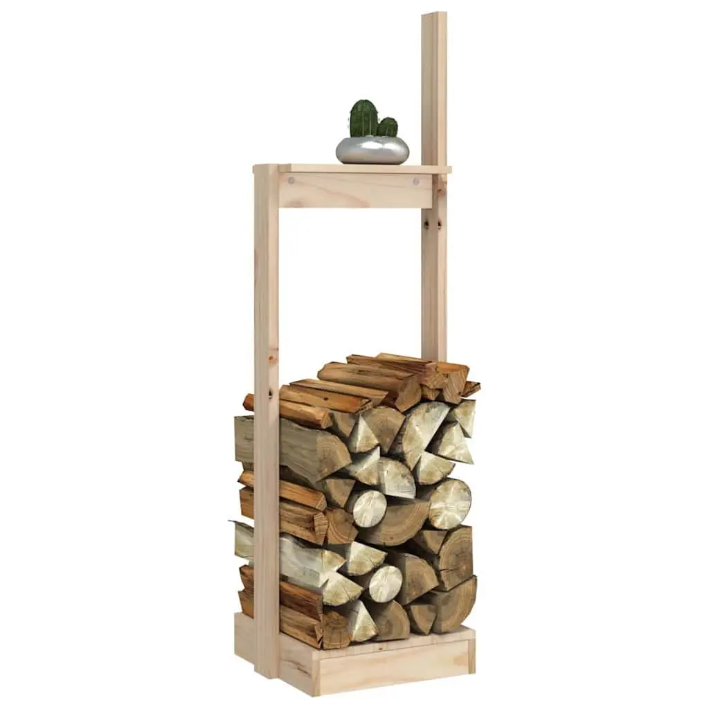 Log Holder Brown 33.5x30x110 cm Solid Pine Wood Indoor Firewood Rack Storage Stand