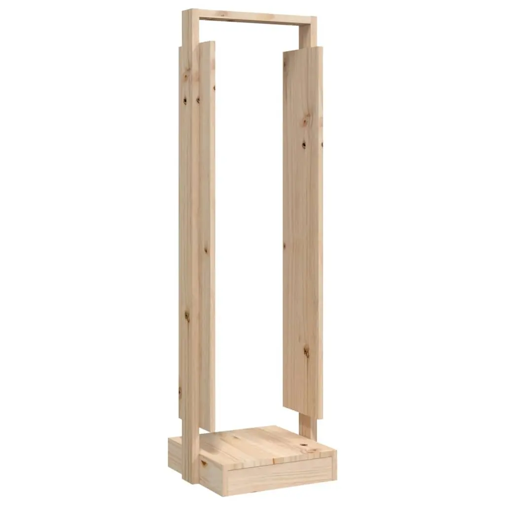 Log Holder Brown Solid Pine Wood Indoor Firewood Storage Rack