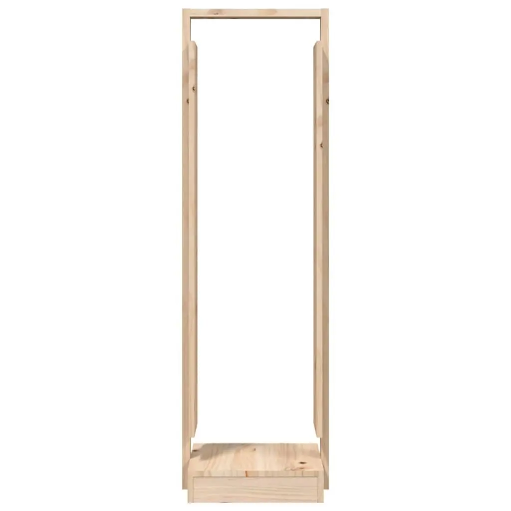 Log Holder Brown Solid Pine Wood Indoor Firewood Storage Rack